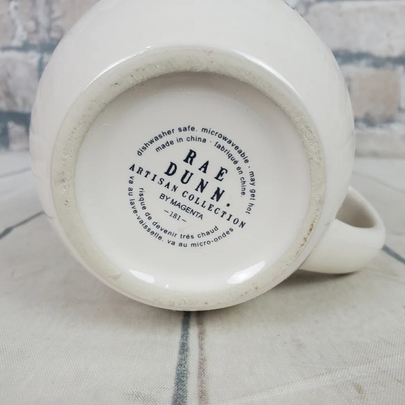 Rae Dunn by Magenta Trick  or Treat Cauldron Halloween Coffee Mug White Orange - Picture 7 of 8